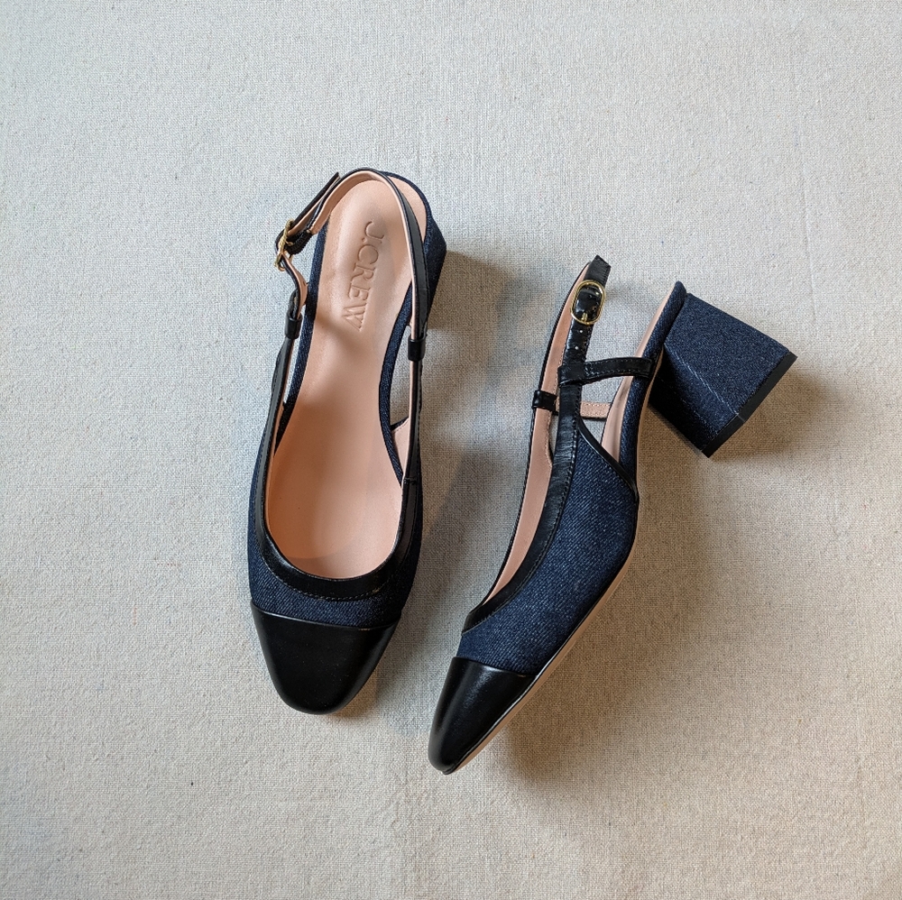 J. Crew Women's Black Block Heel Shoes